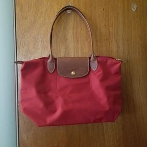 Red Longchamp shoulder bag